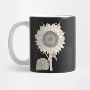 hand drawn detailed Sunflower sketch in retro design Mug